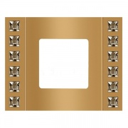 Рамка на 1 пост, гор/верт. с кристаллами, цвет real gold