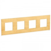 Рамка Unica Pure 4 поста горизонтальная, клен/белый