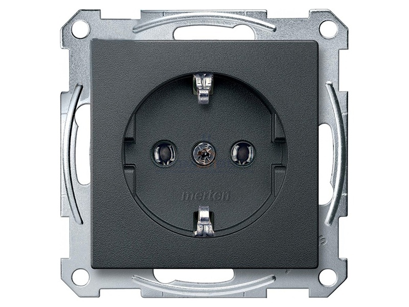 Розетка c/з Merten System M Антрацит