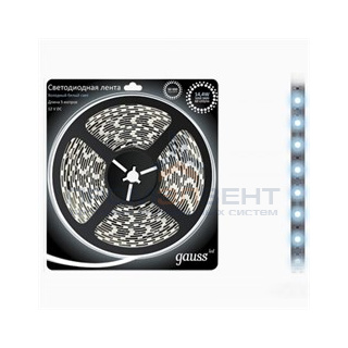 Лента LED 5050/60-SMD 14.4W  12V DC теплый белый (блистер 5м) 1/50