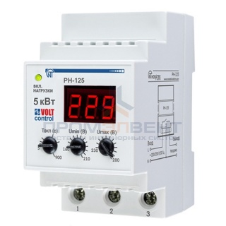 Однофазное реле контроля напряжения РН-125 25А на DIN-рейку